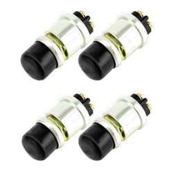 QWORK Engine Start Push Button Switch, 4 Pcs 12V 50A Momentary Start Switch for Car Truck Boat, Black Cap