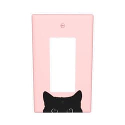 Aevaxy Cute Cat Single Rocker Light Switch Cover Decorative Wall Plate 1 Gang Decorator Switch Plates Outlet Covers, 4.50 x 2.76 Inch, Pink