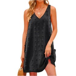 Buauty Womens Casual Sun Dresses Summer Swimsuit Swiss Polka Dot Beach Cover Up Sleeveless V Neck Tank Dress 2025 Vacation