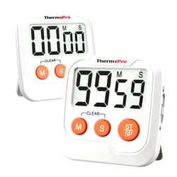 ThermoPro TM03 Digital Timer for Kids & Teachers, Kitchen Timers for Cooking with 2-Level Alarm Volume, Countdown Timer Stopwatch for Classroom Supplies, Exercise, Baking, Playtime or Work, 2-Pack