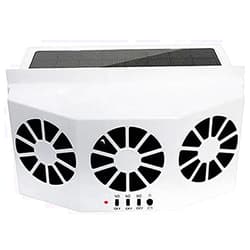 FERRYONE Solar Powered Car Ventilator,Solar Car Front/RearWindow Fan Exhaust Fan,Car Radiator,Eliminate The Peculiar Smell Inside The Car and Can Be Used for General Types of Cars(White)
