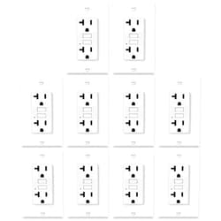 ELECTECK 10 Pack GFCI Outlets 20 Amp, Non-Tamper Resistant, Decor GFI Receptacles with LED Indicator, Ground Fault Circuit Interrupter, Wallplate Included, ETL Listed, White