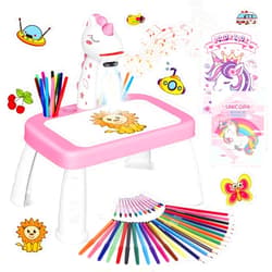 Hoarosall Drawing Projector for Kids, Art and Crafts, Drawing Board with Music, Color Pens, Pencils, Crayons, Scrapbook, Unicorn Sticker Book, Ideal Toy for 3+ Year Old Girls & Boys (Unicorn Kit)