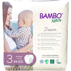 Bambo Nature Hypoallergenic Baby Diapers, Eco-Labeled Diapers, Enhanced Leakage Protection, Totally Chlorine-Free, Skin Friendly, and Super Absorbent - Size 3 (58 Count)
