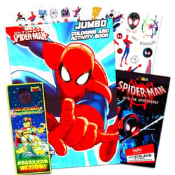 Marvel Spiderman Coloring Book Bundle with Spiderman Stickers and Rex-Man Door Hanger