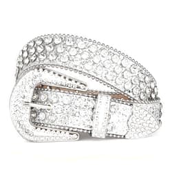 UnFader Womens Men Rhinestone Western Belts Bling Cowgirl Designer Diamond Studded Belts for Jeans