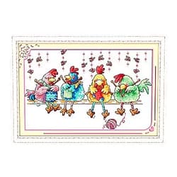 Dimensean Cross Stitch Kits for Beginners Full Range of Embroidery Kits for Adults Counted Cross-Stitch Needlepoint Kits Embroidery Patterns Stitches kit-The Chicken Knitting a Sweater 20.5×13.8 inch The chicken knitting a sweater 20.5×13.8 inch(counted)