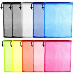 KUUQA 10 Pcs Mesh Drawstring Bag, Laundry Bag, Mesh Stuff Sack, Golf Ball Bag, Nylon Mesh Bag for Storage, Travel and Sports (Colorful, 13