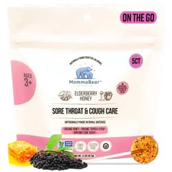 MommaBear Organics Handcrafted Kids Cough Lollipops (Ages 2-11) - Natural Sore Throat Relief & Cough Drop Suckers - Elderberry Bits, Honey & Organic Flavors - Tightly Sealed for Freshness, 5pc