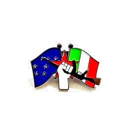 ShamrockSuperstore Starry Plough Tricolour Flags Red Star Gun Pin Badge - Irish Republican Socialist - ShamrockSuperstore