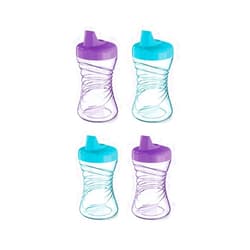 NUK Fun Grips Hard Spout Sippy Cup 10 oz. | Easy to Hold BPA Free Spill Proof Toddler Cup 4pk