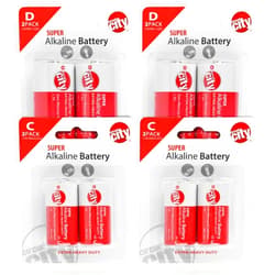 Circuit City Essential 4 C-Cell & 4 D-Cell High Performance Alkaline Batteries (8 Total)