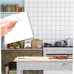 Jaxbo Tile Stickers, 50pcs Peel and Stick Tile Stickers Self Adhesive 6'' x 6'' Wall Sticker Waterproof OilProof Removable for Kitchen and Bathroom Home Decor (White)