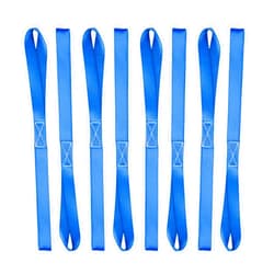 Cartman Soft Loop Tie-Down Straps in Blue Color, 8pk x 18in, 3600lbs