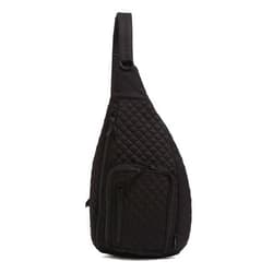 Vera Bradley Women's Cotton Sling Backpack, Black - Recycled Cotton, One Size