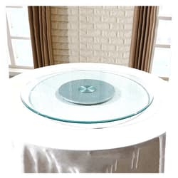 YZJYB Glass Lazy Susan Turntable for Dining Table,70cm-100cm (27inch-39inch) Large Rotating Tray,Spinning Serving Plate for Family Dinner,Birthday Party