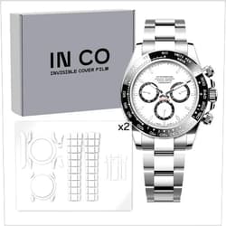 Generic INCO Protective Film for Rolex Daytona (Body and Oystersteel Bracelet) ref. 126500, 40mm 2 Packs, Shine and Invisible Finish, Full Body Coverage, Anti-Scratch