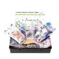 OQVXFAUZA 2200 pcs Electronic Component Assortment Kit, Capacitors, Resistors, Transistors, Inductors, Diodes, Potentiometer, IC, LED and PCB