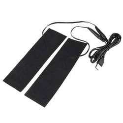 Walfront USB Heating Pad 1 Pair Black USB Carbon Fiber Heating Mat 5V USB Electric Heating Film Heater Pads USB Heating Film Heat Pad for Warming Feet 35-50 ℃