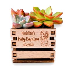 Allincork Personalized Baptism favors for Boy and Girl, Christening Favors, Party favors for Catholic Baptism, Rustic Baptism decorations, Mini pots