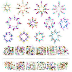 WILLBOND 12 Styles 360 Pcs Rhinestones Nail Art Gems,Multi Shapes 3D Glass AB Crystal Flat Back Mix Sizes Crystal Charms Gem Stone Jewelry Diamond for Nail Craft DIY Decorations(Ab Color)