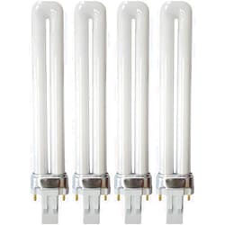 KOR (Pack of 4) 13-Watt Single Tube 2 Pin GX23 (see photos) Base - 3500K Neutral White 35K CFL Light Bulb - Replacement for Sylvania 20335/21137 CF13DS/835- Philips 146845 PL-S 13W/835 GE 97569F13BX/835