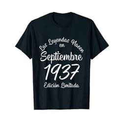 Regalo cumpleaños 84 años Las Leyendas nacen en Septiembre de 1937 Regalo de 84 años T-Shirt