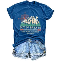 LHBNK Camping Shirts Women: Camping Mountain Hiking Tshirt Funny Outdoor Graphic Tees Hiking Lovers Tops
