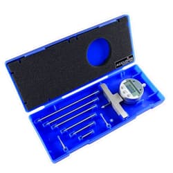 Accusize Industrial Tools - 0-22 inch Electronic Digital Depth Gauge, Inch/Metric/Fractional, 2 Extra Points for Small Hole Applications, P103-0188