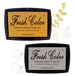 InnoCrossover Stamp Pad, Ink Pads for Rubber Stamps, Wedding Card, Wedding Invitation, Stamps for Crafts, Scrapbooking Supplies, Card Making, Embossing Ink, Permanent Ink Pads, Non Toxic, Safe (Gold Ink Pad)