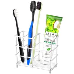 Urbanstrive 304 Stainless Steel Bathroom Toothbrush Holder Toothpaste Holder Stand Bathroom Accessories Organizer (Silver, Small)