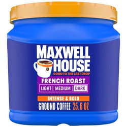 Maxwell House French Roast Dark Roast Ground Coffee, 25.6 oz Canister