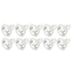 Simba Lighting MR11 Halogen 20W 12V FTD Spotlight Light Bulbs (10 Pack) 2-Pin 220lm for Landscape, Accent, Track Lights, and Fiber Optics, GU4 Bi-Pin Base, Glass Cover, Warm White 2700K Dimmable
