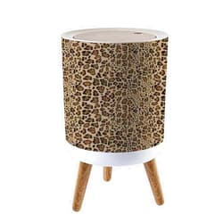 LGCZNWDFHTZ Small Trash Can with Lid for Bathroom Kitchen Office Diaper Abstract design seamless brown color leopard print Cheetah skin Bedroom Garbage Trash Bin Dog Proof Waste Basket Cute Decorative
