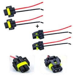 KISLED 2pcs H11 & 2pcs 9005/9006 Female Adapter Wiring Harness Sockets Wire For Headlights Fog Lights