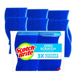 Scotch-Brite Zero Scratch Scrub Sponges, 6 Kitchen Sponges for Washing Dishes and Cleaning the Kitchen and Bath, Non-Scratch Sponge Safe for Non-Stick Cookware