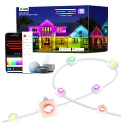 OUTON Smart Permanent Outdoor Lights, 50ft with 36 RGB LEDs, Super Bright Outdoor Eave Lights, IP68 Waterproof String Lights for Daily and Accent Lighting, Compatible with Alexa & Google Assistant.