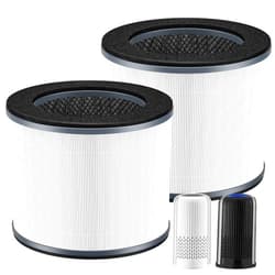 Isinlive AP-T10FL Replacement Filter for HoMedics AP-T10-BK and AP-T10-WT Air Purifie-r, 360-Degree H13 True HEPA AP-T10 Filter, 2 Pack