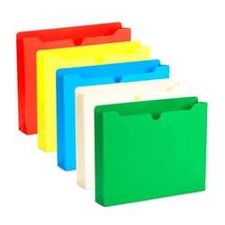 Blue Summit Supplies 2 Inch File Jackets, Reinforced Straight Cut Tab, Heavy Duty 2 Inch Expansion Pocket, Letter Size, Assorted Colors, 25 Pack