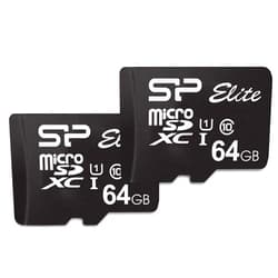SP Silicon Power Silicon Power Elite 64GB microSDXC 2-Pack MicroSD Memory Card with Adapter for Nintendo-Switch, Wyze Cam