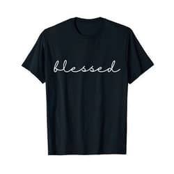 Starpushers Blessed Cursive Calligraphy Script T-Shirt