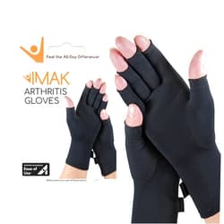 Imak - Compression Arthritis Gloves for Pain & Stiffness of Hands, One Pair of 2 Gloves - Black, Medium