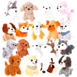 Aoriher 18 Pcs Mini Plush Dogs Bulk Puppy Stuffed Animals Small Stuffed Cute Assorted Soft Plush Toys Doll for Puppy Birthday Party Favors(Cute Dog)