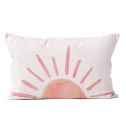 HIWX Abstract Boho Sun Decorative Pillowcase Throw Pillow Cover, Minimalist Art Sunrise Sunshine for Sofa Bed Room Home Bohemia Decor 12 x 20 Inch Pillow Case (Pink)