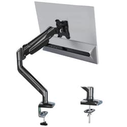 BONTEC Single Monitor Desk Mount, 13 to 34 Inch Gas Spring Monitor Arm, Adjustable Stand, VESA Mount with Clamp and Grommet Base, Fits 6.6 to 19.8lbs LCD Computer Monitors, Cable Management, Black