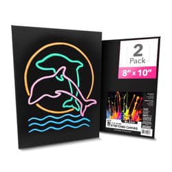 ArtSkills Black Canvas, Stretched Canvases for Painting, 8x10 Black Canvas Painting Supplies for Artists, Black Art Canvas Pack, 2-Pack