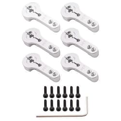 Treehobby 6PCS Aluminum Alloy 25T Servo Horns M3 Threads Metal Steering Arm for RC Car Truck Buggy Airplane Hobby Models(Silver)