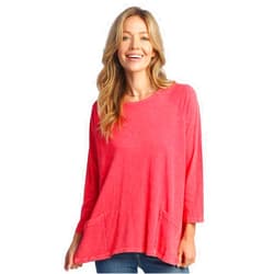 Jess & Jane Women's Coloring Mineral Washed Patch Pocket Cotton Tunic