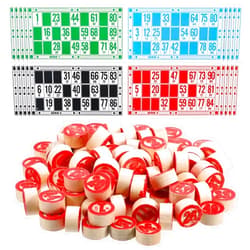 BESTonZON Russian Bingo Game Set Board Games Russian Tambola Kit of Wood Barrels Bingo Cards Chips for Family Adults
