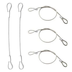 PUSNMI Stainless Steel Cable with Loops, Vinyl Coated Wire Rope Lanyard Lock Security Chains for Outdoor Gates, Stage Lighting, Luggage Lock Wire Rope with Loops 2mm Thickness 12inch Length - 5 Packs